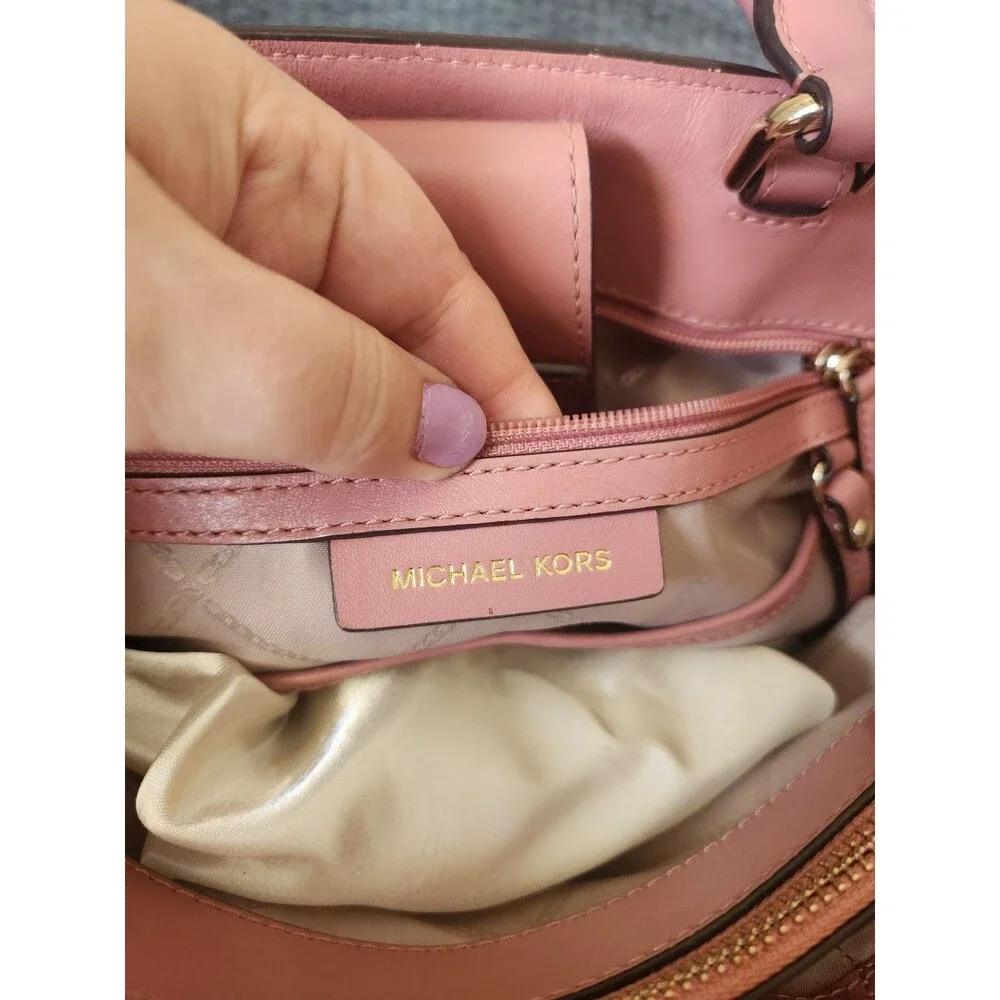 Michael Kors Gramercy Large Leather Tote in Blush Pink Mauve